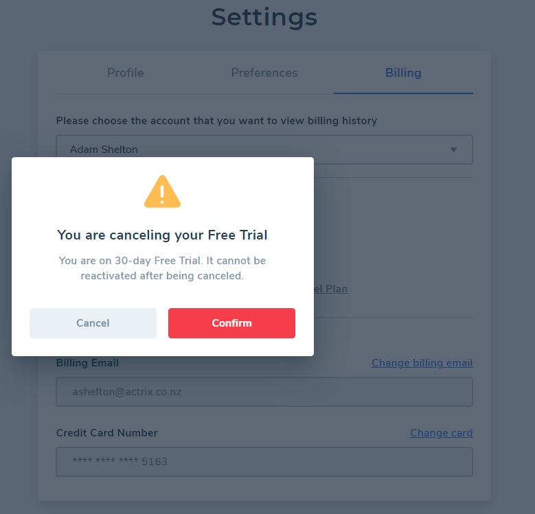 How do I cancel my free trial subscription?