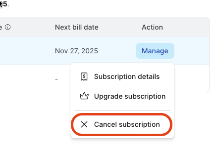 Cancel Trial - Cancel