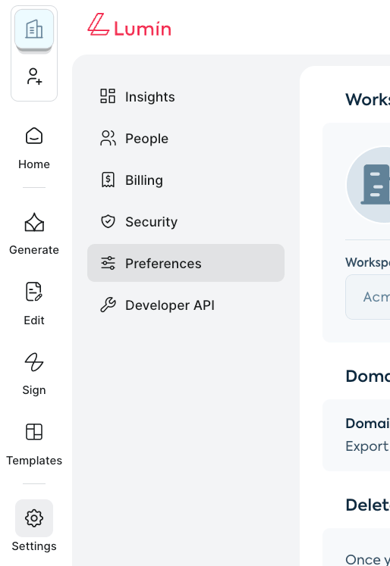 Change Workspace DP