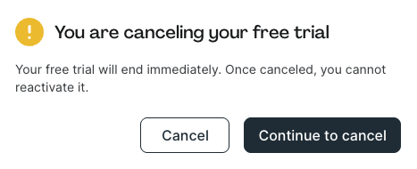 Continue to cancel