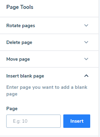 How do I insert a blank page?