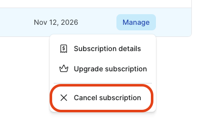 Lumin Sign - Cancel Subscription
