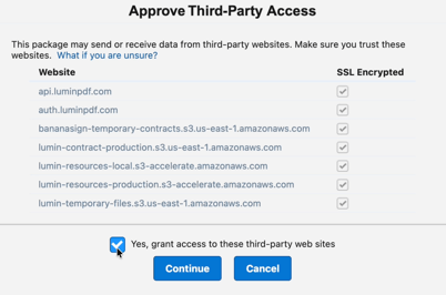 Lumin Sign Grant Access