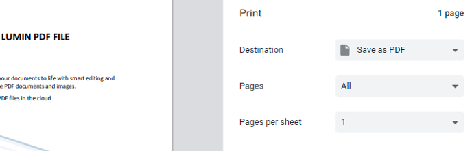 How do I print a Lumin PDF document?