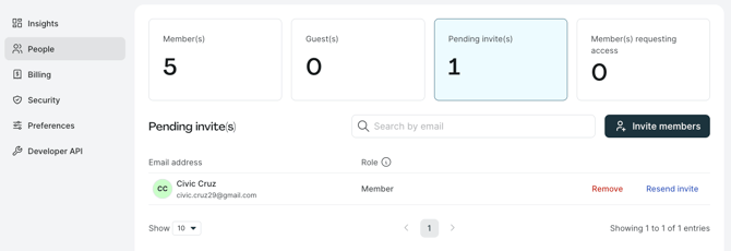 Resend invite 2