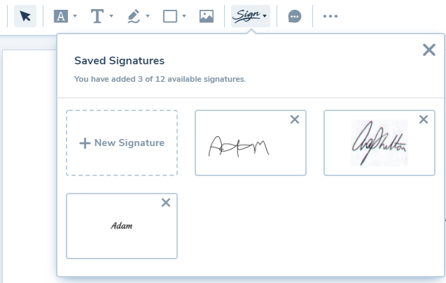 How do I add a signature to a document?