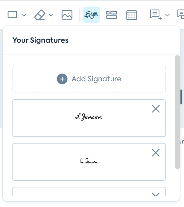 How do I add a signature to a PDF document?