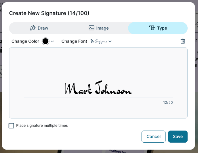 Type signature